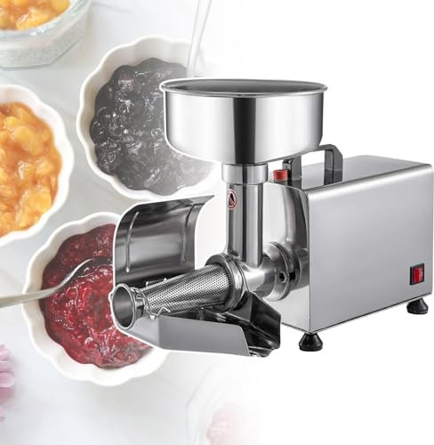 HCAUYNN Lebensmittelsieb Und Saucenmaschine, Elektrisches Tomatensieb 370 W, 50 Kg/H Leistung, Vollkupfermotor, Mit 9-Zoll-Durchmesser GroßEr TrichterkapazitäT,220V