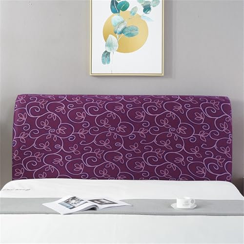 Hearda Strecken Bett Kopfteil Bezug, Europäisch Modern Bett Kopfteil Hussen, Weich Staubdicht Bettkopfteil All-Inclusive Bettkopfteil Bezug für Einzelbett Doppelbett Kingsize (Lila,180cm)
