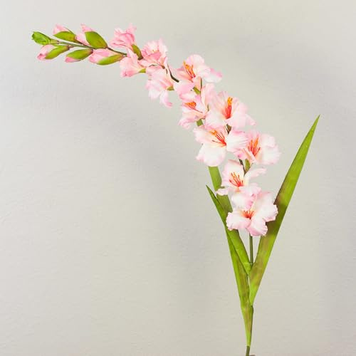 artplants.de Künstliche Gladiole THEOPHORA, rosa-Creme, 110cm | Kunstblume Gladiole