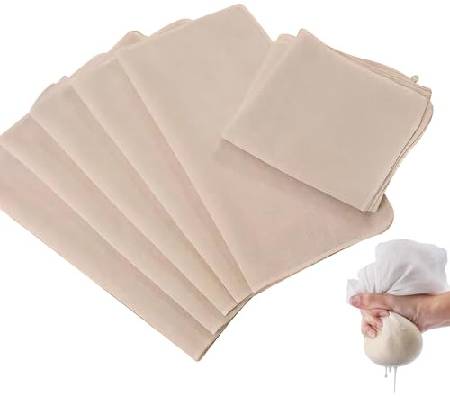 12 Sheets Muslin Cloths for Reusable Cheese Cloth 50x50cm Cheesecloth Washable Cheese Cloths for Straining Cotton Cloth Strainer for Filtering Baking
