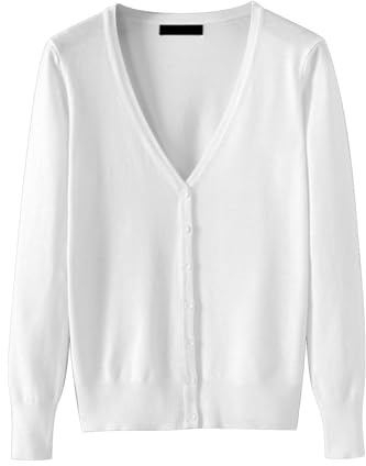 Cardigan da donna leggero con scollo a V (disponibile in taglie forti) cardigan in cotone con scollo a V