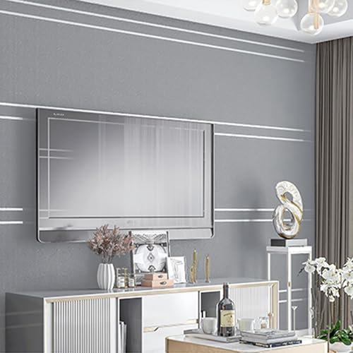 Trafagala Luxury Nordic Modern Dark Gray Horizontal and Vertical Stripes Embossed Non-Woven Wallpaper Living Room Bedroom Adults Background Hallway Lounge Kitchen Wallpaper