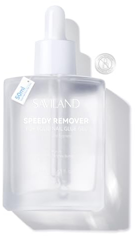 SAVILAND Rimuovi Colla Unghie Finte, 50ML Solvente Colla Unghie Fintes con Olio di Ricino e Vitamina E, Solvente Rapido, Non Secca, Inodore Solventes Facile e Delicato