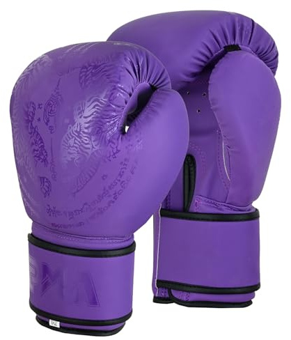 Playwell matt lila dam Twin Tiger Muay Thai boxningshandskar - par (10 oz)