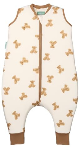 molis & co Babysovsäck med fötter, perfekt för vår och höst, TOG-värde 1, lätt vadderad, av 100 % bomull (Oeko-TEX 100), premiumkvalitet – Teddy (70 cm)