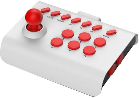 Generico Controller universale Arcade Game Stick Joystick per Switch PS4 PS3 Ultimate Pandora Box PC, per Android IOS Mobile Phone (bianco rosso)
