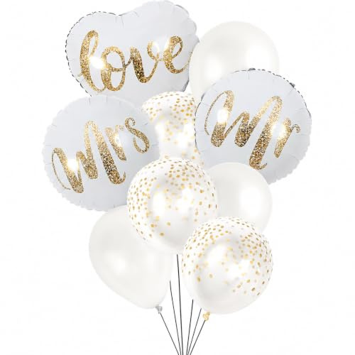 Ovanda Luftballon Hochzeit,Herz Folienballon,Mr and Mrs Smith Hochzeit Deko | Helium Luftballons Deko Hochzeiten für Heiratsantrag Hochzeiten Anniversary Valentinstag Geburtstag