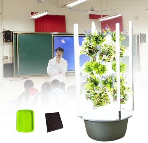 MhWrughts Tour hydroponique, kit de Culture hydroponique, Tour Verticale automatisée aéroponique avec Lampe de Culture LED et Papier de Test de pH, pour Fruits et légumes,5Layer-Green
