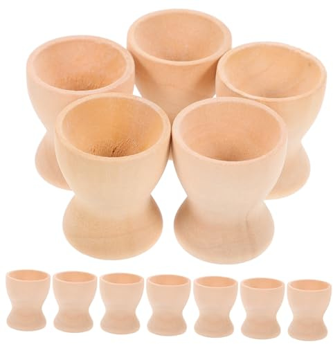 Lot de 15 coquetiers de Pâques en bois à surface lisse pour décoration de vacances – Parfait pour les fêtes et les projets d'artisanat