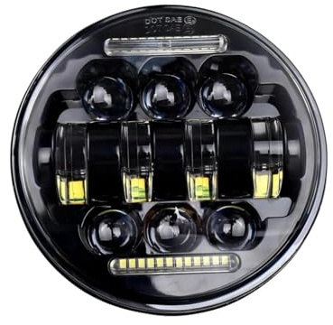 luce Moto Assemblea Per Iron 1200 883 Street Softail Dyna Proiettore LED Rotondo Faro Per Moto Faro Universale Da 5,75 Pollici DRL