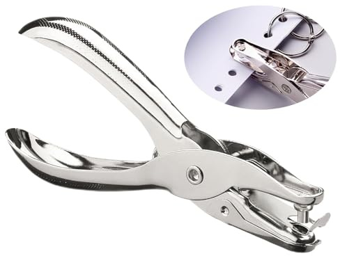 Single Hole Punch for Crafts,3 mm Metal Handheld Craft Puncher,Small Hole Punch,for Crafts Paper Scrapbooking Card Tags Office Classroom School Home Accessories Silver Colour (Pack of 1)
