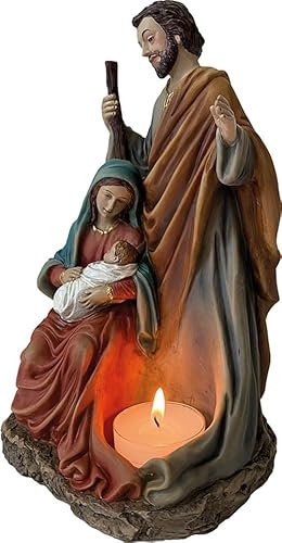 FADEDA Hlg. Familia, Bloque de pesebre/altura: 21 cm/pintado a mano/detallado belén figuras - decoración de mesa de Navidad cuna accesorios