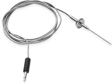 Weber ultradünnes Lebensmittelthermometer mit Kabel, für delikates Grillgut, kurze Spitze, aus Edelstahl, bis zu 300 Grad °C (3400320)
