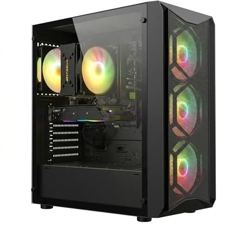 STGsivir Gaming PC, Gaming Computer Desktop Tower, GeForce RTX 3050 6GB GDDR6, Core i7 up to 3.9GHz,16GB RAM DDR, 512GB SSD, WIFI 6, BT 5.0, RGB Fan x3, Windows11 PRO