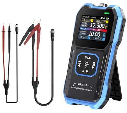 Probador de condensador de batería fácil de transportar con pantalla grande de resistencia para voltajes precisos y medición de resistencia, probador de batería fácil de transportar