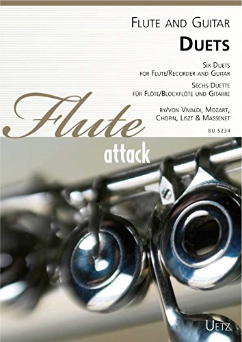6 duets pour flûte à bec ou traversière avec guitare / Six Duets for Flute (enregistreur) et guitare / Six duos pour flûte à bec ou traversière avec guitare (partition et voix).