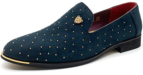 CMM Herren Spitzschuh Niet-Kleid-Schuhe Glitter Loafers 12 M US Marine