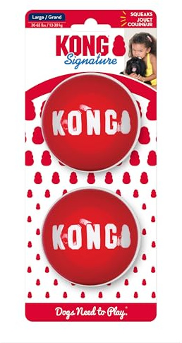 KONG Signature Balls Fetch Toy, Large, 2-Pack