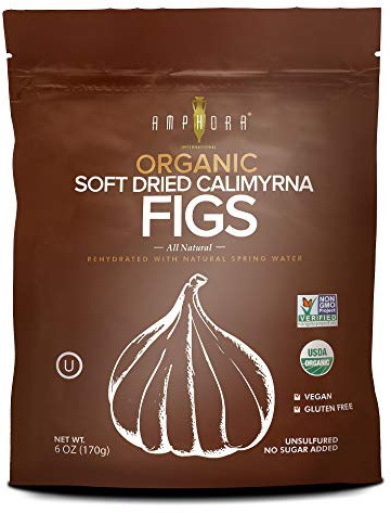 Dried Figs - All Natural Organic Soft Dried Smyrna Figs - Vegan and Gluten-Free Snack - 6oz Each (Pack of 1)