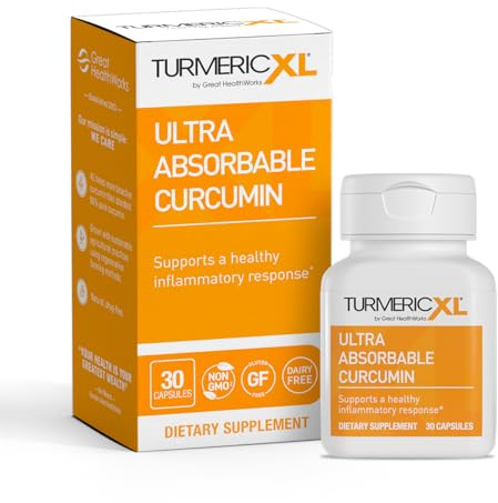 OmegaXL TurmericXL Natural Joint Support Supplement 250mg Turmeric Extract Delivers 45x More Curcumin - High Absorption, Gluten-Free – 30 Veggie Capsules