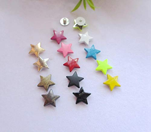 12mm bunte flache Seite Stern Kleidungsstück Nietkappe Bolzen für Tasche, Hut, Schuh, Kleidung, Jeans, Leder Chocker Dekoration DIY Zubehör, Bronze