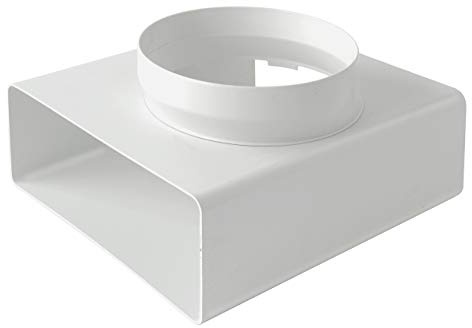 La Ventilazione CRTV229B Raccordo aT verticale da tubo tondo ø 150 mm a rettangolare 220x90 mm. Colore bianco