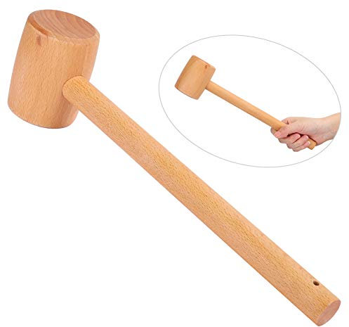 Martillo Carpintero Mazo Tallado Haya Martillo Herramientas de artesanía de cuero Madera maciza Fabricación de cuero