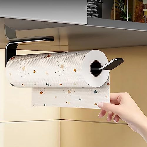 Köksrullehållare utan borrning, köksrullehållare väggmontering, pappersrullehållare tillverkad i aluminium, köksrullehållare, köksrullehållare (A-31,5cm)