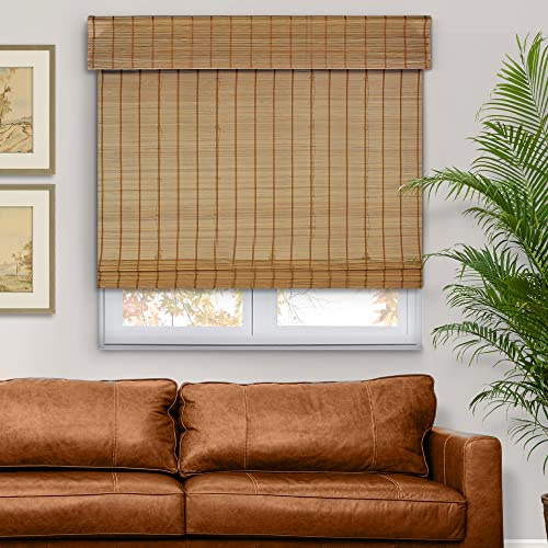 CHICOLOGY Bamboo Roman Shades - Designer Eco-Friendly Light Filtering Window Blinds, Ideal for Home & Patio, Premium Quality, 31 W x 64 H, Butternut