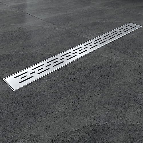 Ducha casa Canaleta de ducha con sifón Rejillas de desagüe para ducha Canaleta ducha de obra Canaleta de ducha de acero inoxidable canaleta de desagüe. (80cm)