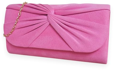 Suede Pleated Style Bridal Prom Wedding Evening Clutch Party Purse Hand Bag