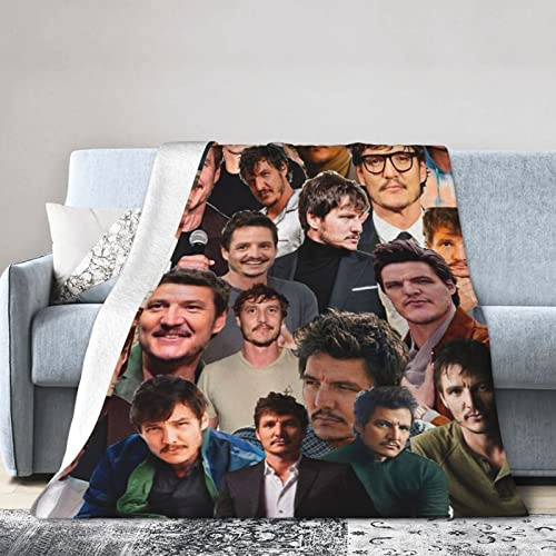 Manta de forro polar para sofá, camping, súper suave, ligera, acogedora, manta de cama de franela de lujo, Pedro Bravo Pascal, manta de felpa esponjosa para sofá, 150 cm x 125 cm