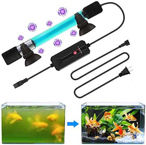 JAHEA Clean Light for Aquarium，13 W Fish Tank Clean Light with Timer,Aquarium Green Killing Waterproof Clean Submersible Lamp for Pond,Swimming Pool,Indoor
