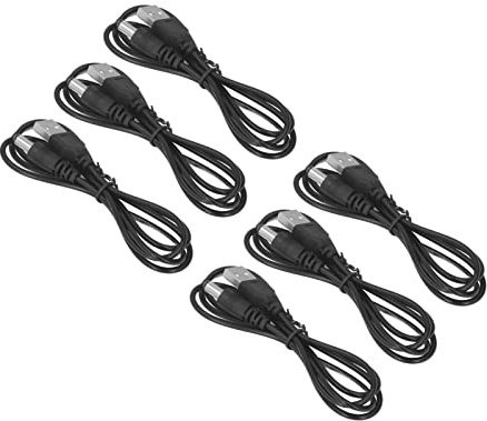 6Pcs 5V DC Connettore di Alimentazione, Connettore USB A CC Jack Cavo di Alimentazione Cavo USB 2.0 A Maschio A 5.5x2.1mm Jack Barilotto di Carica Nero
