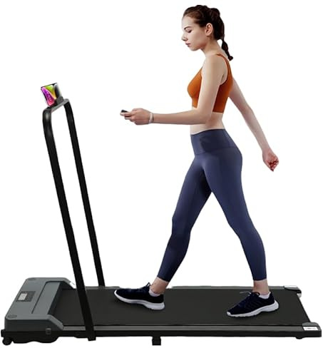 Folding Treadmill Electric Exercise For Home 2-in-1 Running Walking Machine with Handrail Motorised LED Remote Folding for Home Apartment Gym
