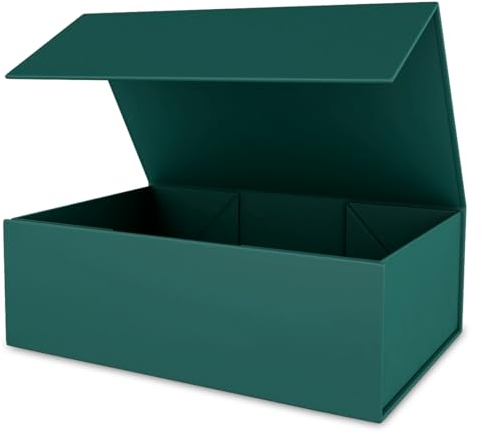 ROSTELACK Grüne Geschenkbox, 25,4 x 15,2 x 7,6 cm, mit Magnetverschluss, Geschenk-Box für Geschenke, Brautjungfern, niedliche Box, Geburtstagsbox, luxuriös für Geschenkverpackung, magnetische
