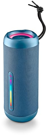 NGS Roller Furia 2 Blue - Altavoz Inalámbrico portátil, Compatible con tecnología Bluetooth, Impermeabilidad IPX7, 30 W, True Wireless, USB, Duración Batería 9 Horas, Azul