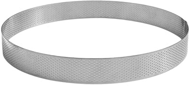 Gobel - Cercle à pâtisserie perforé inox professionnel - Ø 18 cm - h 3,5 cm | Fabriqué en France ; Ø18cm, h3,5cm, micro-perforé pour une cuisson parfaite de vos pâtisseries ; inox pro, démoulage facile