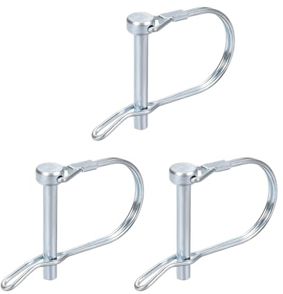 DTGN 3er Pack 6mm x 45mm DxL Wellensicherungsstift Rasen mit Ohr Silberton | Runder Anhängerkupplungsstift, Aus Kohlenstoffstahl, Gut für landwirtschaftliche Anhänger