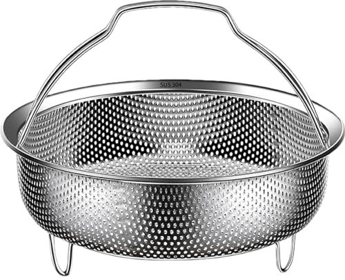 Sghtil Dampfkorb aus Edelstahl, Dampfgarer Zubehör, Rund, Stainless Steel
