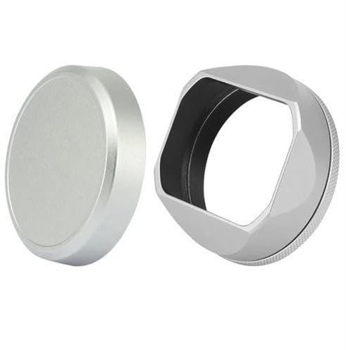 VYUHAksZ for Haoge LH-X54W + Kappe, quadratische Metall-Gegenlichtblende mit Objektivdeckel und 49-mm-Adapterring for Fujifilm for Fuji X100V X100T X70 X100S Kamera(LH-X54W-Cap)