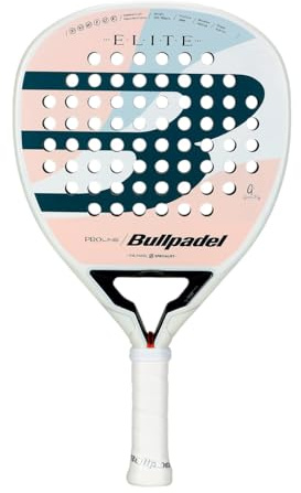 Bullpadel Elite W 25 Unstrung 352G Padel Racket White-Apricot Women, White/Peach/Blue, One Size