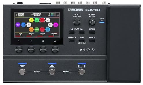 BOSS GX-10 | Compact Guitar & Bass Effects Processor | GX-100 Sound Engine | Colour Touch Display | 32 Amp Types & 170 BOSS Effects | Multi-mode Footswitches & Expression Pedal | AIRD Technology