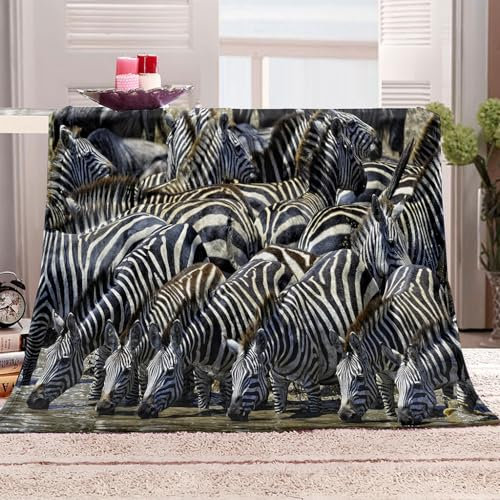 Fleecedecken Zebra Tiere Auto Decke Kuscheldecke Warm Winter 130 X 150 cm Decke Flauschig