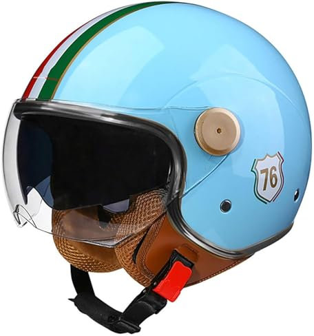 GKCEGHKS Cromwell Caschi Casco A Scodella Scooter Motorino Mezzo Elmetto Moto retrò Portatile Mezzi Caschi Jet Mezzo Casco da Motociclista Vintage Caschi Casco Scooter ECE Omologato