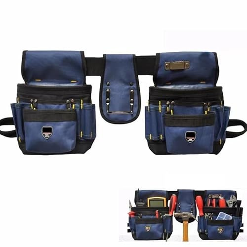 Delantal De Trabajo Bolsa for cinturón de herramientas, delantal de trabajo con correa ajustable for la cintura, organizador de portaherramientas for hombres y mujeres, electricista, carpintero, const