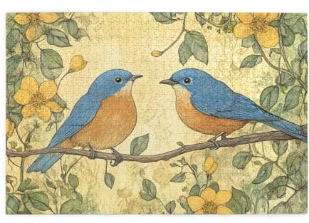 Puzzle 3000 Teile, Puzzle Erwachsene, Holzpuzzle Vogel Impossible Jigsaw, Clevere Rätsel, HD Farbe Jigsaw mit Geschenkbox Verpackung for Room Decor, Geschenke für Frauen Retro 122x81cm p-1476