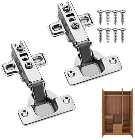 Ruvan 2 Piezas Bisagras Para Puertas De Armario, Bisagras Puertas Cocina, Cazoleta 35 Mm Rectas Y Cierre Suave, Acero Inoxidable, Apertura 110°, Apta Para Cocina, Baño Y Armario, Plateado