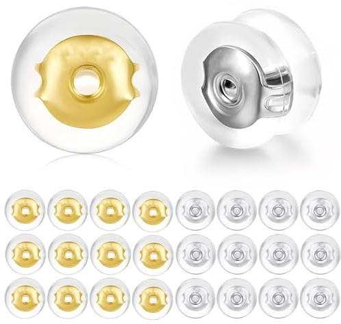 JYXNU 12 Parestuercas pendientes silicona,tuercas pendientes silicona, Tuercas Hipoalergenicas Cierres Elevadores De Pendientes Para Lobulos Caidos O Rasgados, Sujeta y Levanta Pendientes