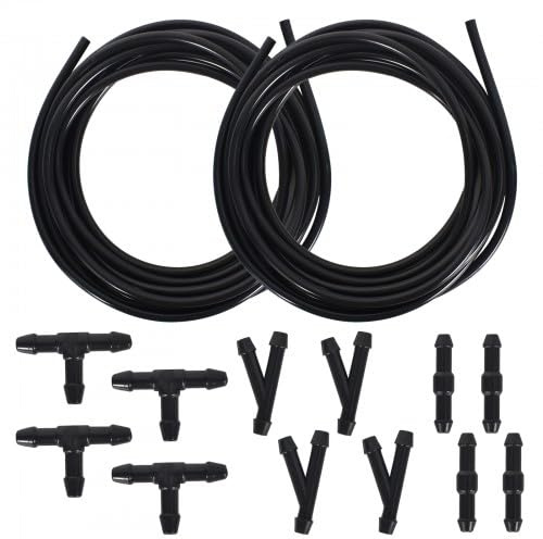 4M Universal Scheibenwaschanlage Schlauch, Wischwasserschlauch Reparaturset mit 12 Schlauchverbinder, Flexibel Automotive Schlauch, für Scheibenwaschanlage, Verbinden von Autowasserpumpe und Düsen